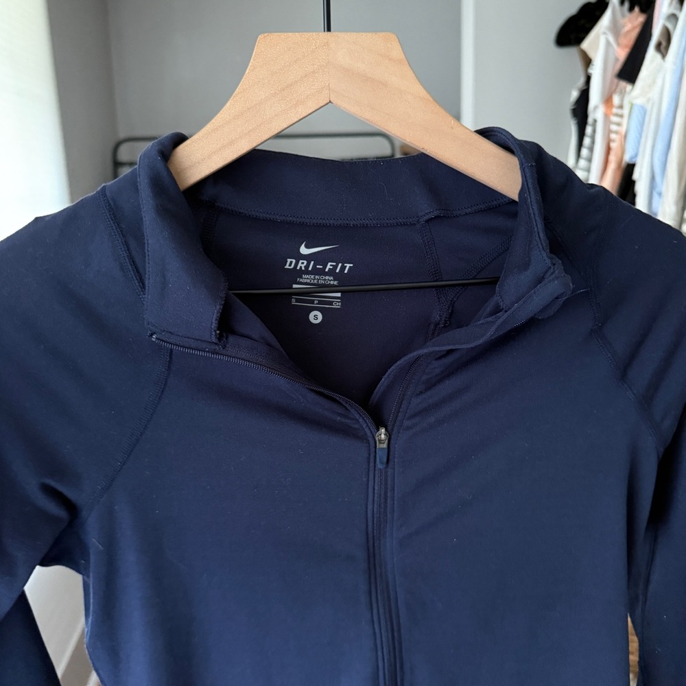 Nike | Deep Blue quarter zip up | Dri-fit | 3/4 sleeves | Size small - Picture 2 of 6